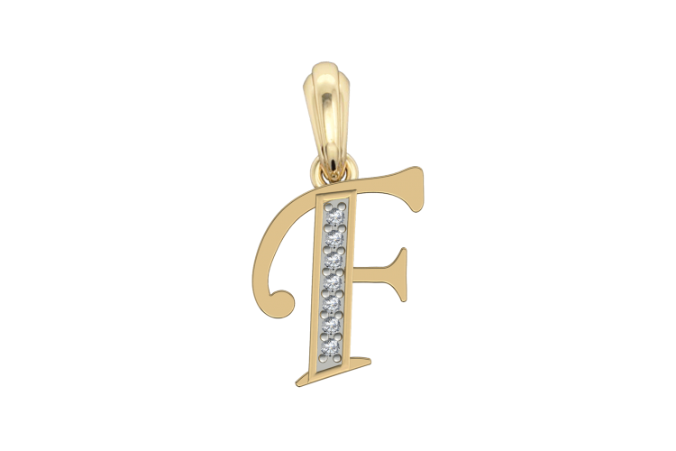 Gold Alphabet F charm